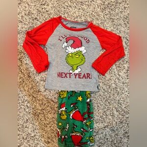 Dr. Seuss Red and Gray Pajama Top